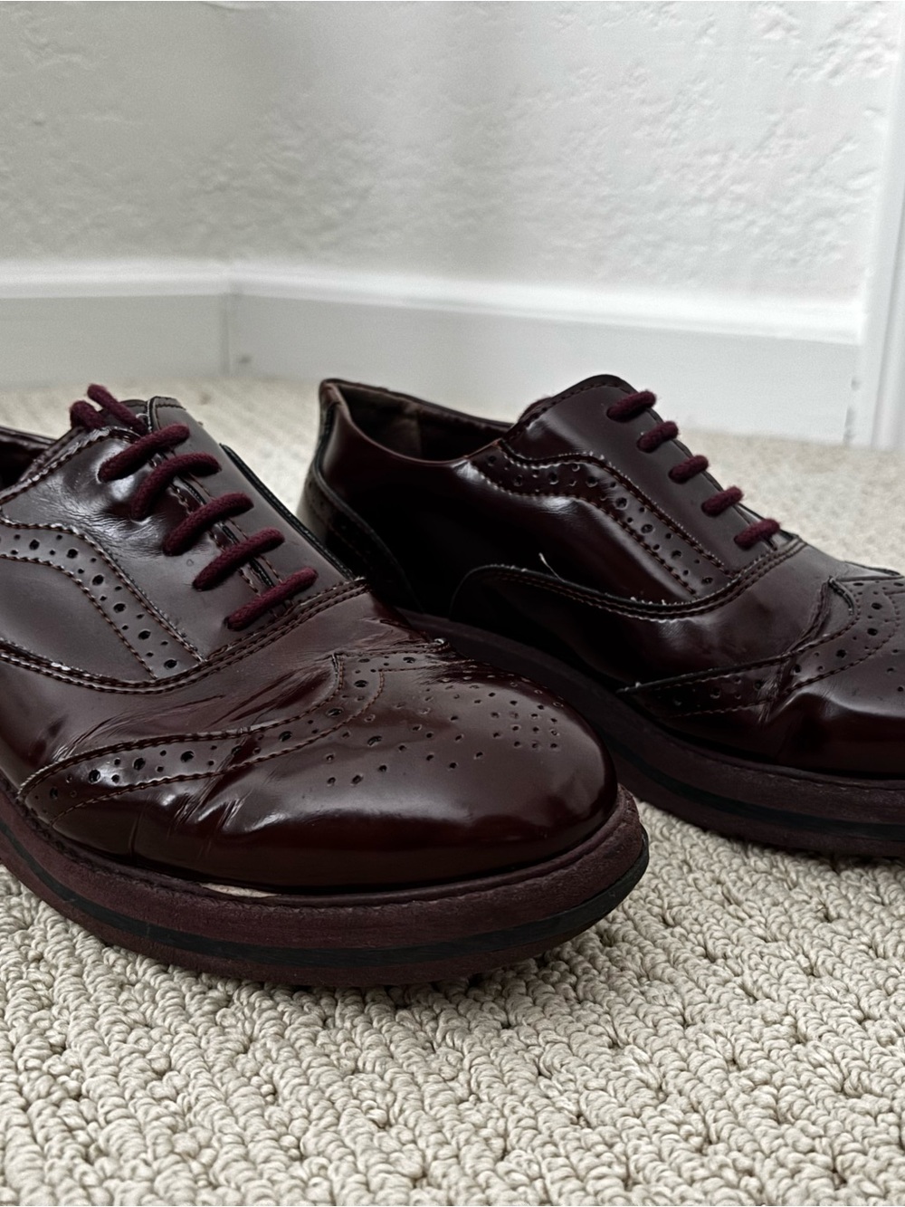 Ilse Jacobsen women’s Burgundy vegan Leather Brogue Oxfords